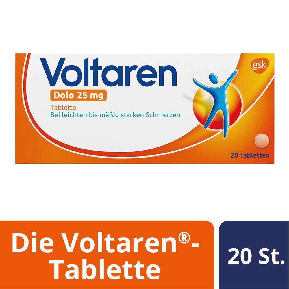 Voltaren Dolo 25 mg, überzogene Tabletten mit Diclofenac, 20 St.