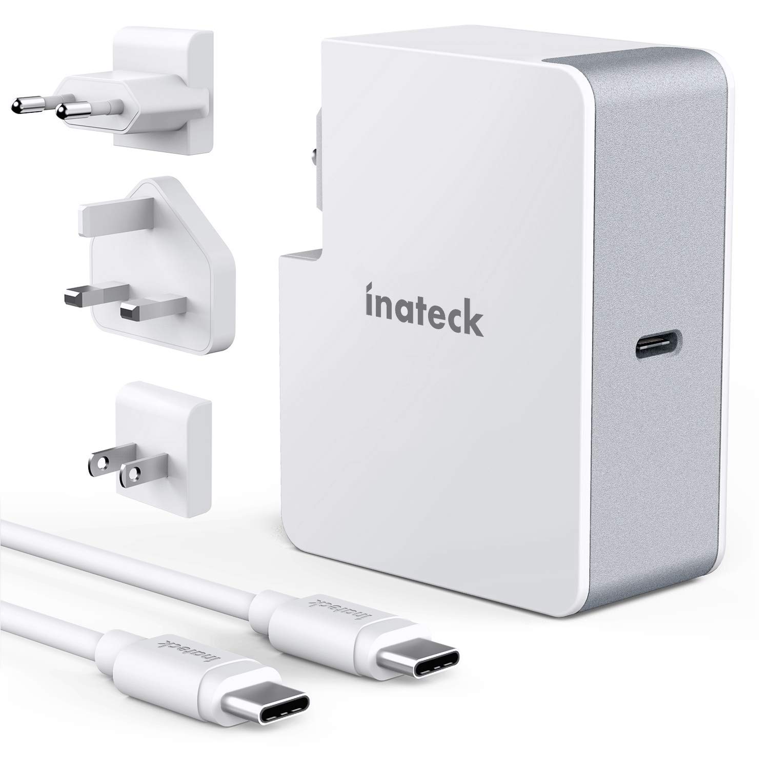 Inateck 60W USB C Ladegerät mit 2 m USB C Kabel, Power Delivery Type C Netzteil für Laptop wie MacBook Pro 2017/2018 und viele weitere USB C Geräte, Weiß