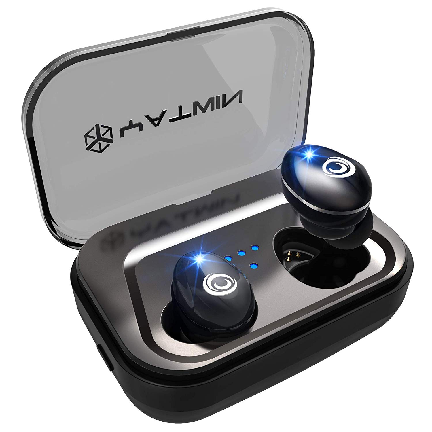 Bluetooth Kopfhörer in Ear V5.0, YATWIN Sport Kabellos/Wireless Kopfhörer mit Portable Ladebox 3000 mAh,135 Stunden Spielzeit, IPX5 Wasserdicht, Noise Cancelling Ohrhörer Für alle Bluetooth-Geräte