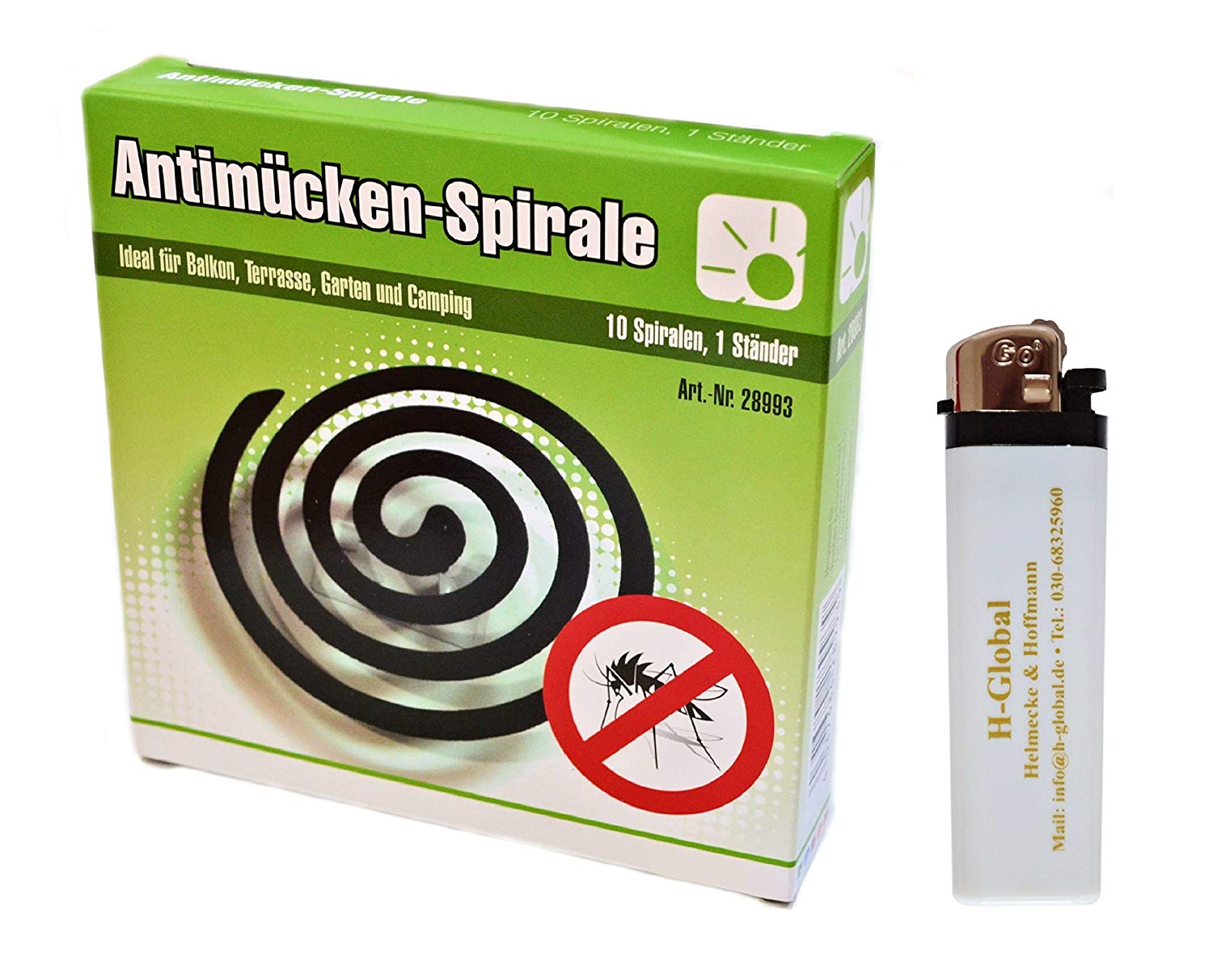 * 10er Pack Anti-Mücken-Spiralen Mückenabwehr Insektenabwehr + Feuerzeug