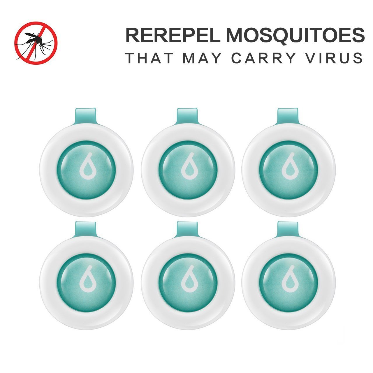 Mosteck Mückenschutz Schnalle, Insektenschutzmittel Klemme für Innenraum und Außen Wasserdicht Insekten abwehrend mit 60-Tage Schutz, kein Hautkontakt natürlich sicher für Kinder Erwachsene