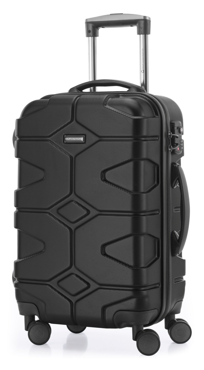 HAUPTSTADTKOFFER - X-Kölln - Handgepäck Hartschalen-Koffer Trolley Rollkoffer Reisekoffer, TSA, 55 cm, 50 Liter, Schwarz matt