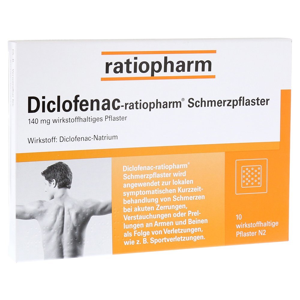 Diclofenac-ratiopharm Schmerzpflaster 140 mg, 10 St