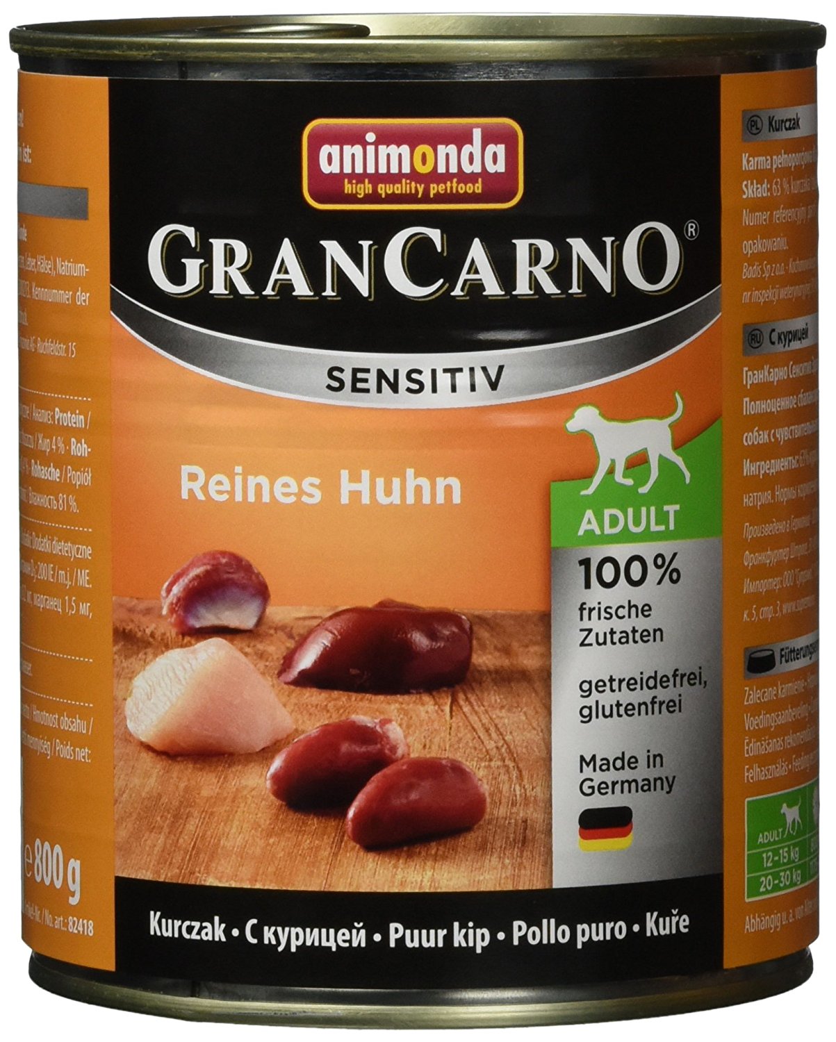 Animonda Gran Carno Hundefutter Sensitive Adult Reines Huhn, 6er Pack