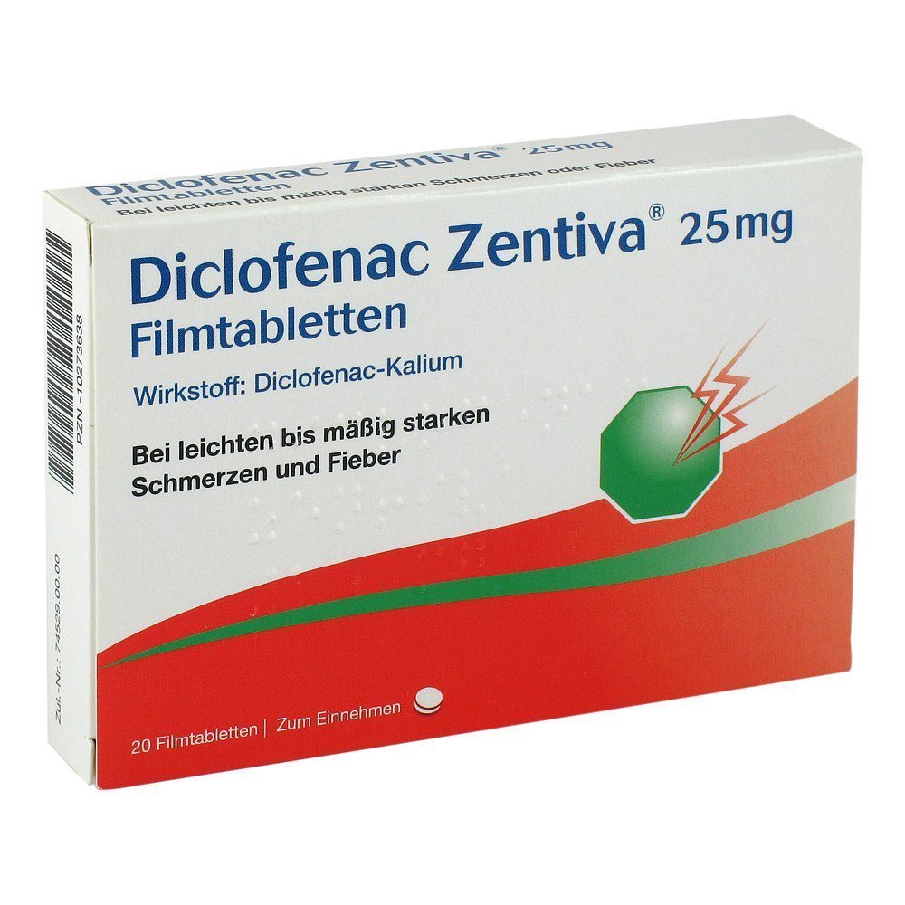 Diclofenac Zentiva 25 mg Filmtabletten, 20 St.