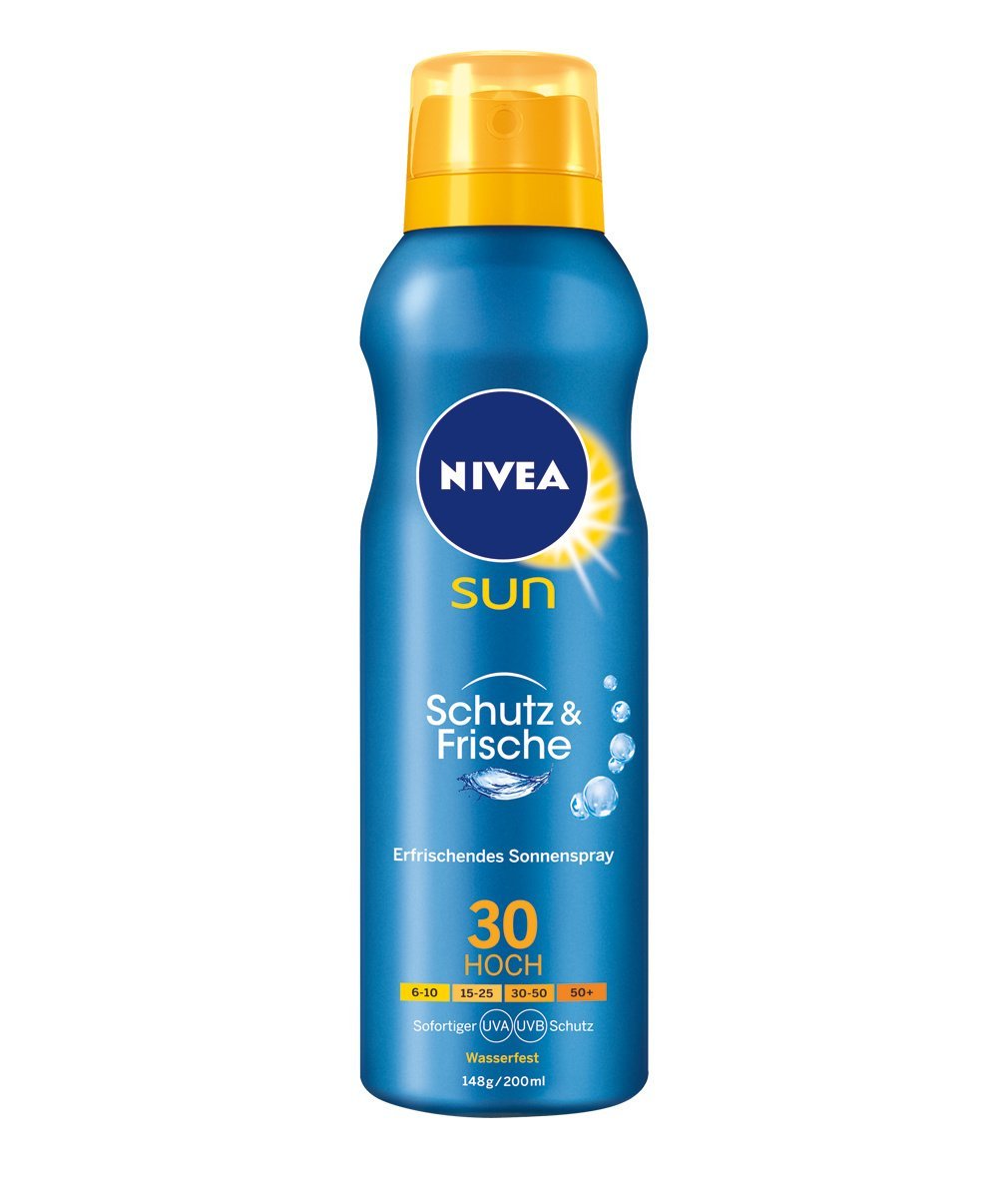 Nivea Sun Schutz & Frische LSF 30 Transparentes Sonnenspray, 1er Pack (1 x 200 ml)