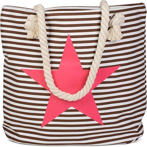 Tragetasche Sommerliche Einkaufstasche Strandtasche mit Reisverschluss Design: Beach Amsterdam Farbe: Grün 