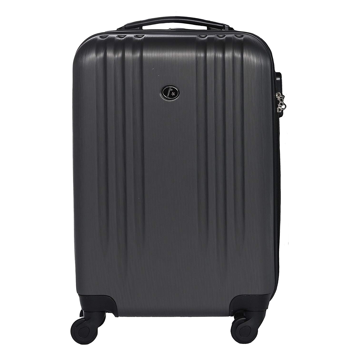 FERGÉ Handgepäck-Koffer leicht Marseille Bordgepäck-Koffer neu | Reisekoffer Kabinentrolley - 4 Rollen (360°) Hartschale grau