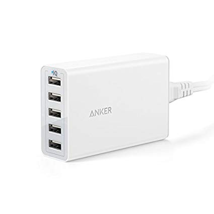 Anker PowerPort 40W 5 Port USB Ladegerät, USB Netzteil für iPhone 7 / 6s / 6 Plus, iPad Air 2 / mini 3, Galaxy S7 / S6 / S6 Edge und weitere(Weiß)