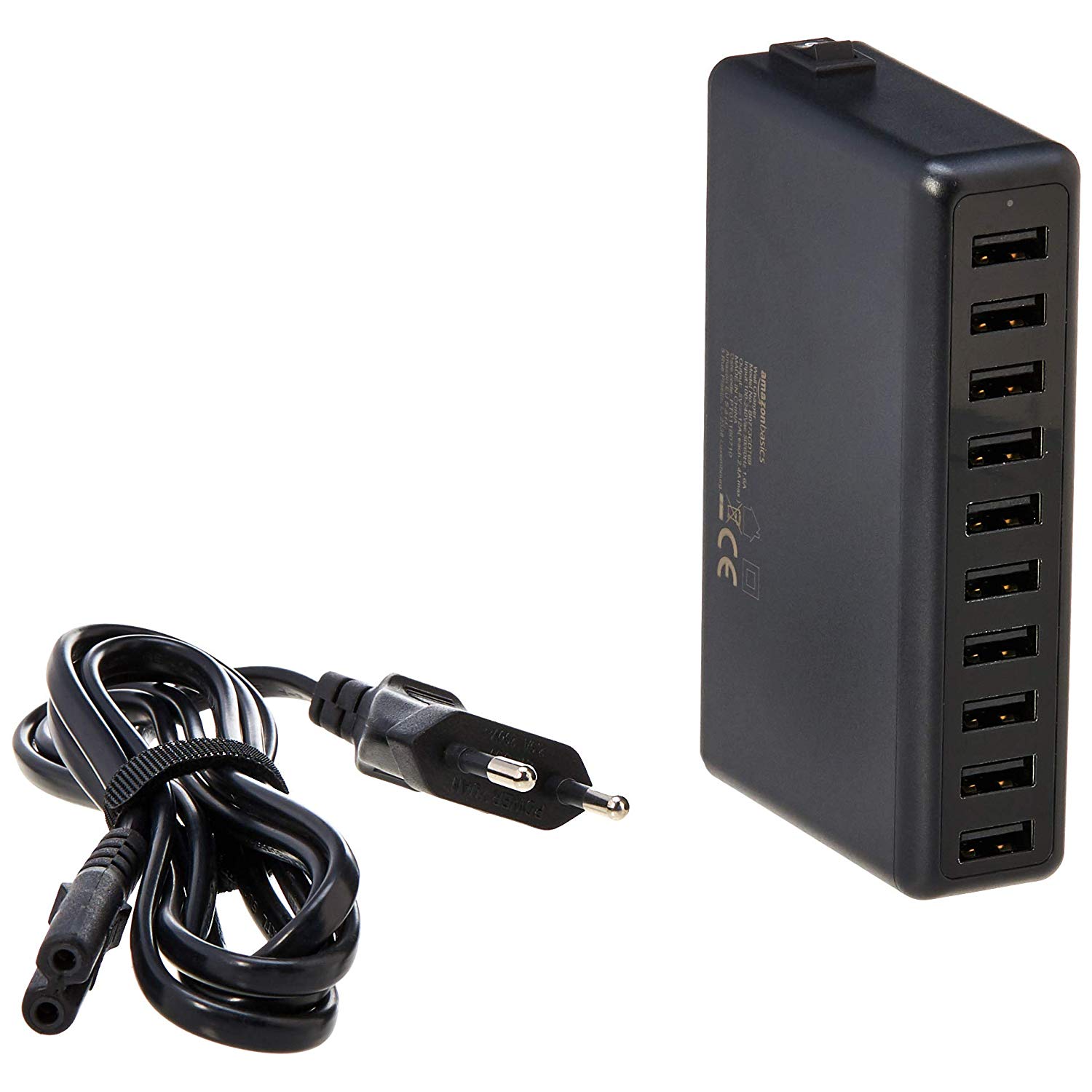 Basics mit 4 USB-A-Ports und 1 USB-C-Port mit 30/ W Leistungsabgabe 60/ W 5-Port-Ladeger/ät Schwarz