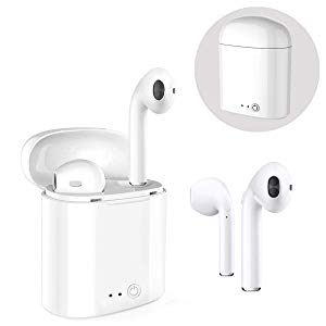 Bluetooth-Kopfhörer, Stereo-In-Ear-Ohrhörer Drahtloses eingebautes Mikrofon Kopfhörer-Ladekoffer für Apple iPhone 8 X 7 7 Plus 6S 6S Plus für Samsung Galaxy S7 S8 Plus für Android-Smartphones