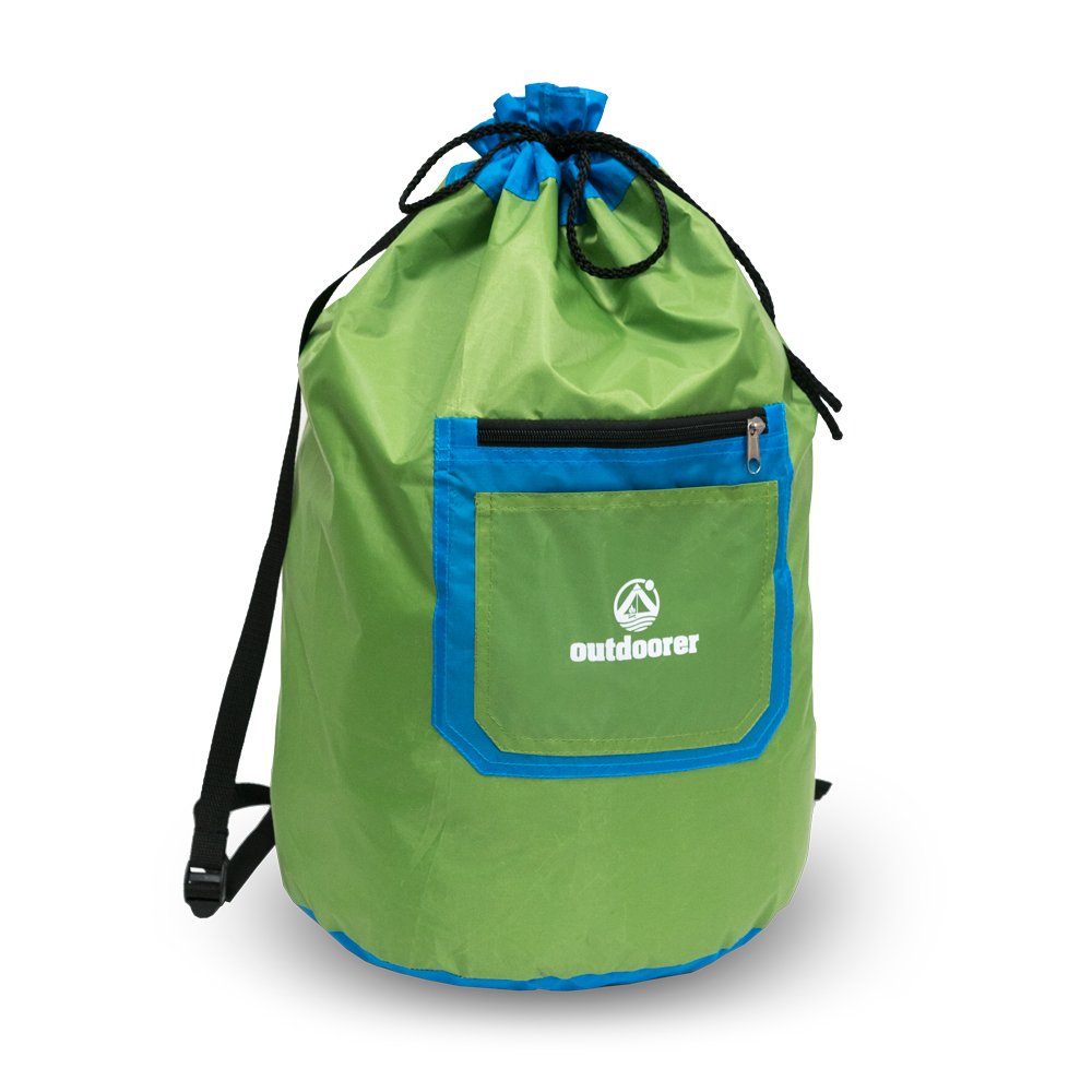Seesack Kimodo von outdoorer - blau/grün, groß - ideal als Strandtasche, Strandbeutel, Strandrucksack mit Reißverschluss