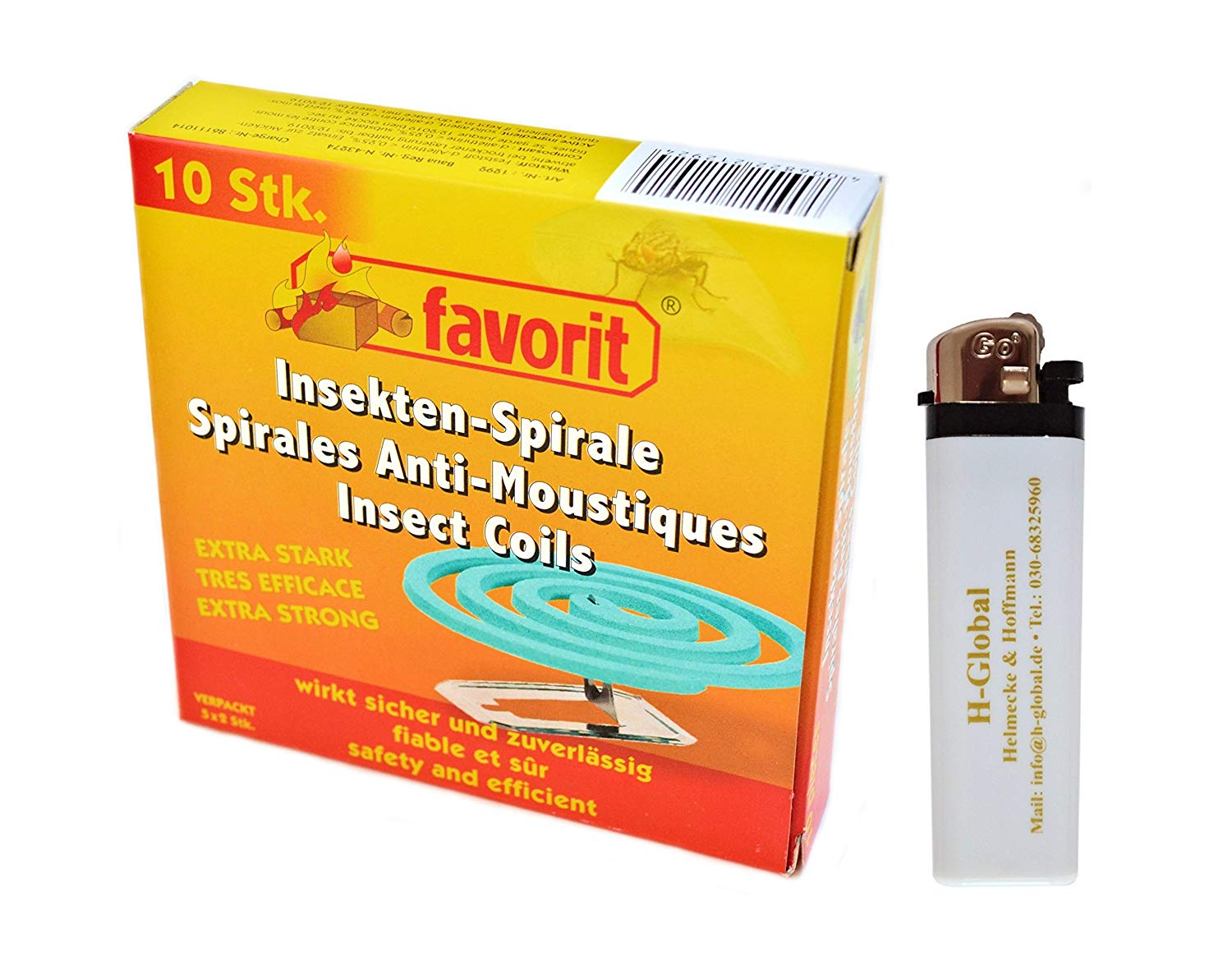 * 10er Packung Antimückenspiralen Mückenabwehr Insektenabwehr + Feuerzeug