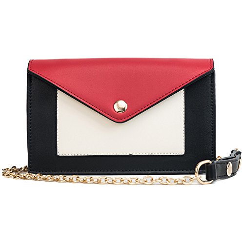 Umschlag Satchel Handtasche Kleine Crossbody Umhängetasche Einfache Schultertasche Kette Tasche für Damen (Rot)