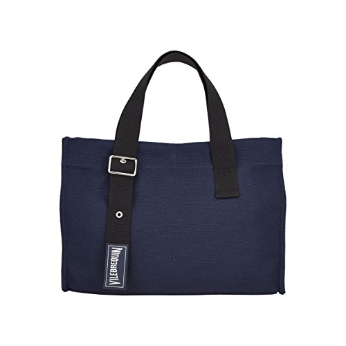 Vilebrequin - Kleine Solid Strandtasche aus Baumwolle- Marineblau