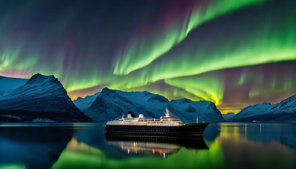 Postschiff Norwegen Polarlichter