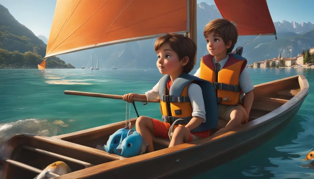 Kinder beim Bootfahren am Gardasee